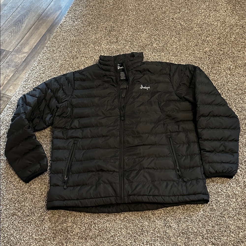 Slumberjack Down Puffer Jacket Men’s L Black Packable 90/10 Down Feather Outdoor